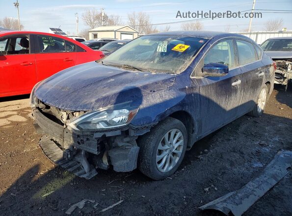 3N1AB7APXKY404230 2019 NISSAN SENTRA Blue Vista tres cuartos delantera izquierda