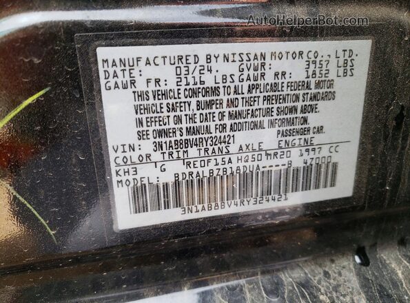 3N1AB8BV4RY324421 2024 NISSAN SENTRA Black Vista de la etiqueta del VIN