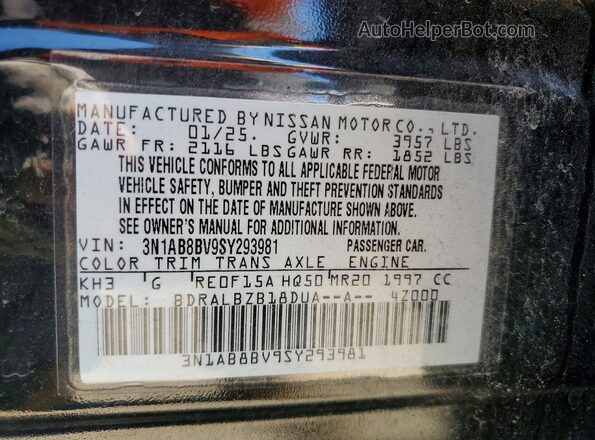3N1AB8BV9SY293981 2025 NISSAN SENTRA Black Շարժիչի բաժամունքի տեսք