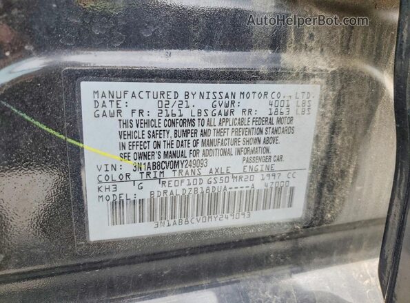 3N1AB8CV0MY249093 2021 NISSAN SENTRA Black ძრავის განყოფილების ხედი