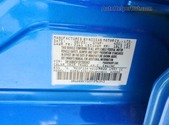 3N1AB8CV1SY396343 2025 NISSAN SENTRA Синий Вид подкапотного пространства