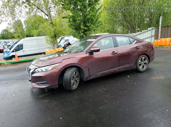 3N1AB8CV2MY302148 2021 NISSAN SENTRA Burgundy Front left