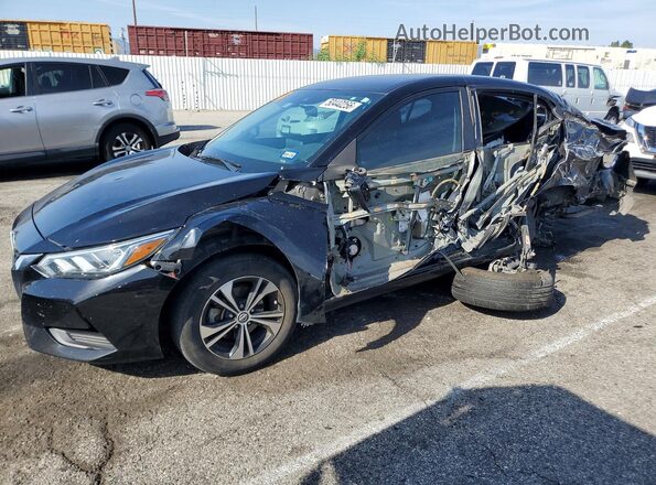 3N1AB8CV3MY243871 2021 NISSAN SENTRA Черный Передняя левая четверть