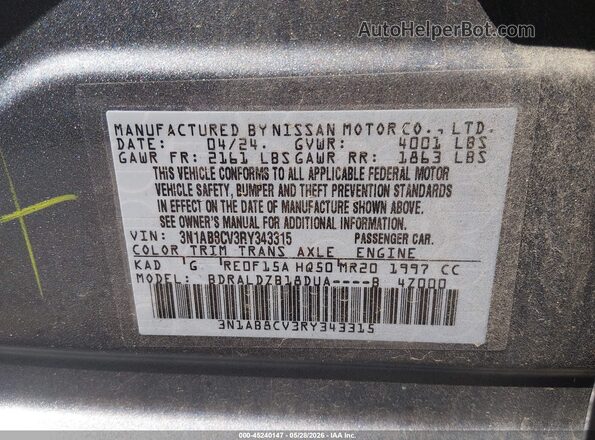 3N1AB8CV3RY343315 2024 NISSAN SENTRA Gray Widok komory silnika