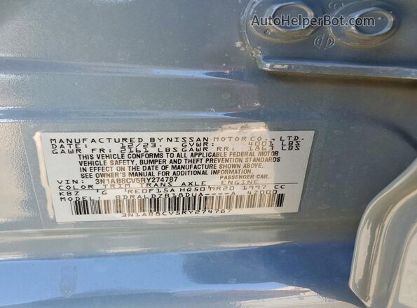 3N1AB8CV5RY274787 2024 NISSAN SENTRA Gray Vista de la etiqueta del VIN