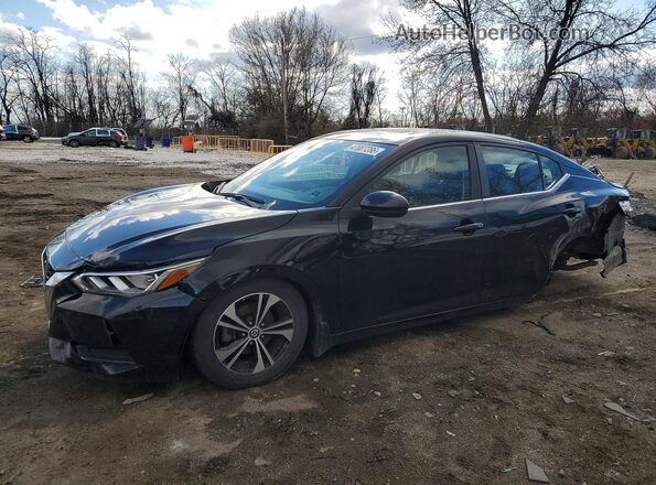 3N1AB8CV7MY270099 2021 NISSAN SENTRA Black Առջևի ձախ երեք քառորդ տեսարան