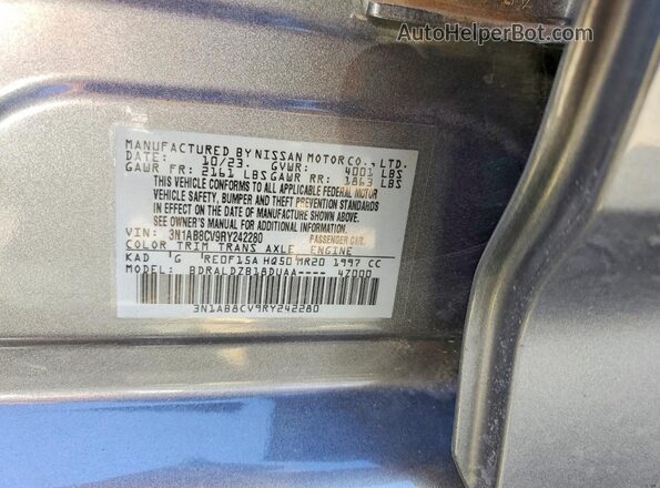 3N1AB8CV9RY242280 2024 NISSAN SENTRA Gray Widok komory silnika