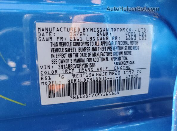 3N1AB8CVXRY361584 2024 NISSAN SENTRA Blue Widok komory silnika