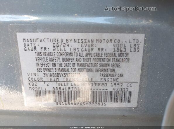 3N1AB8DVXSY222835 2025 NISSAN SENTRA Blue Vista del compartimento del motor