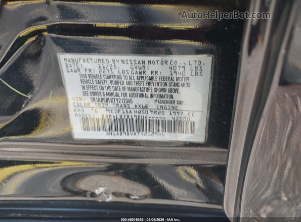 3N1AB9BVXTY212946 2026 NISSAN SENTRA Black Вид підкапотного простору