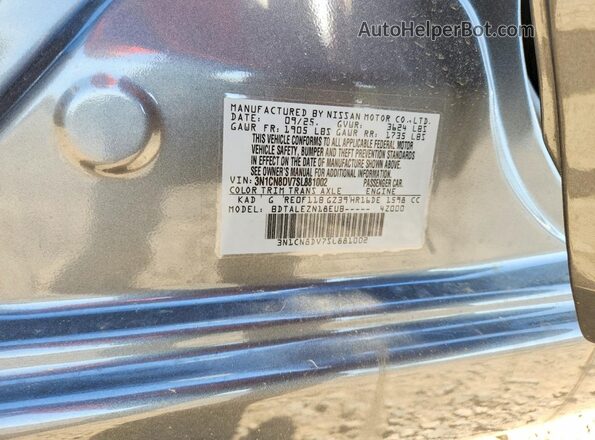 3N1CN8DV7SL881002 2025 NISSAN VERSA Черный Вид подкапотного пространства