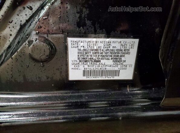 3N1CN8DV7SL896695 2025 NISSAN VERSA Черный Вид подкапотного пространства
