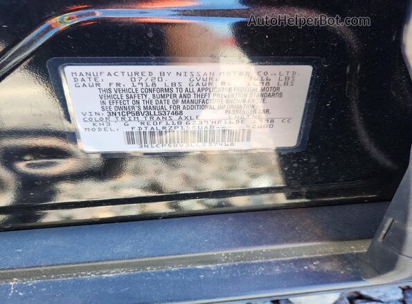 3N1CP5BV3LL537468 2020 NISSAN KICKS Черный Вид подкапотного пространства