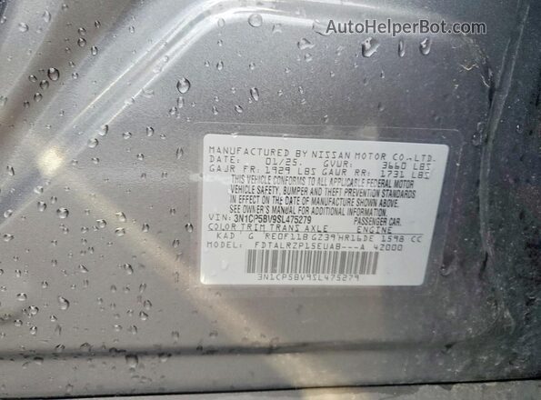 3N1CP5BV9SL475279 2025 NISSAN KICKS Gray Vista de la etiqueta del VIN