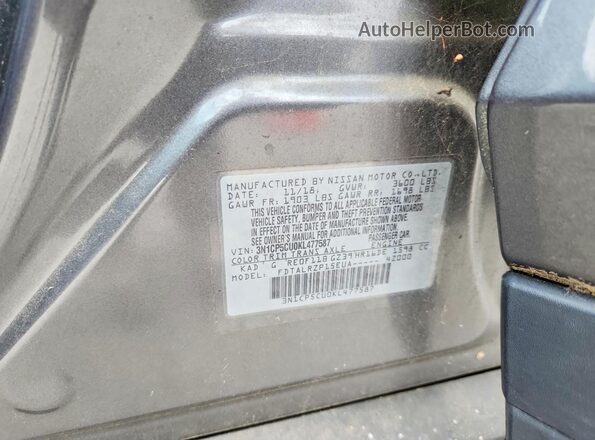 3N1CP5CU0KL477587 2019 NISSAN KICKS Gray VIN sticker view