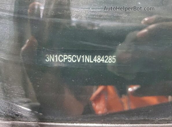 3N1CP5CV1NL484285 2022 NISSAN KICKS Gray Vista de la etiqueta del VIN