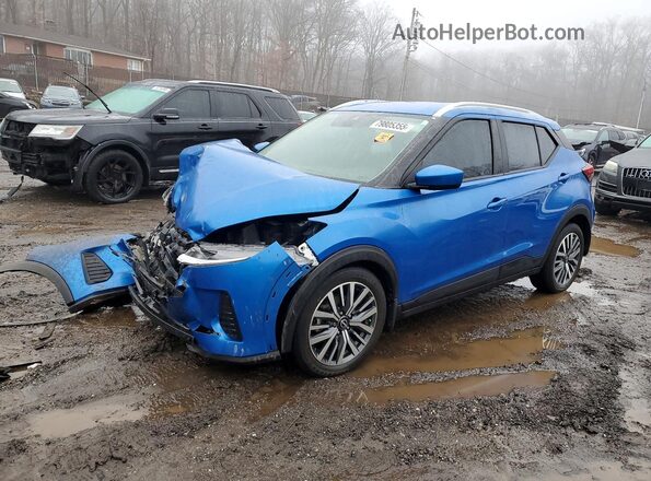 3N1CP5CV2PL538356 2023 NISSAN KICKS Blue Առջևի ձախ երեք քառորդ տեսարան