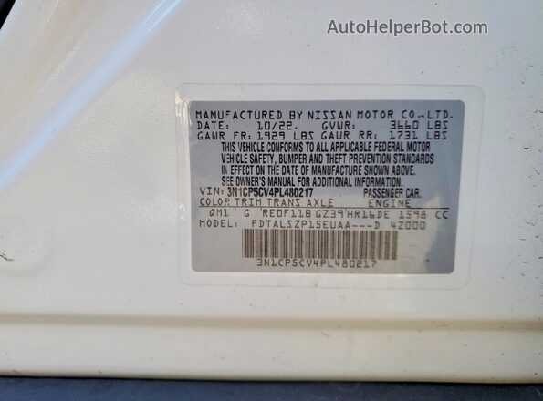 3N1CP5CV4PL480217 2023 NISSAN KICKS White Widok komory silnika