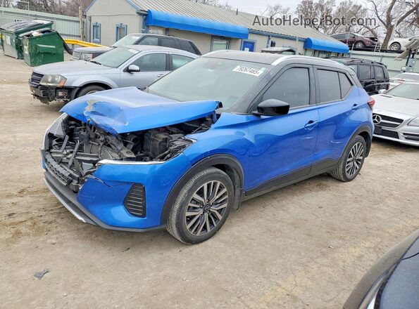 3N1CP5CV7PL526767 2023 NISSAN KICKS Синий Передняя левая четверть