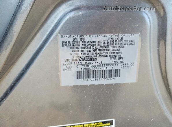 3N8AP6CB6SL356379 2025 NISSAN KICKS Gray Widok wnętrza 360 stopni