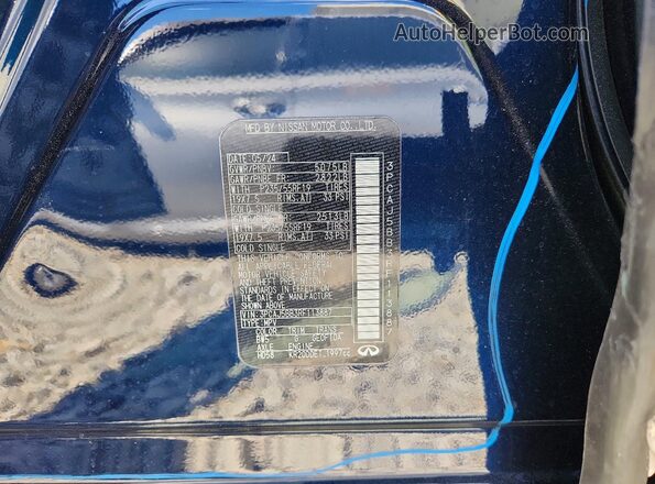 3PCAJ5BB3RF113887 2024 INFINITI QX50 Blue VIN კოდის სტიკერის ხედი