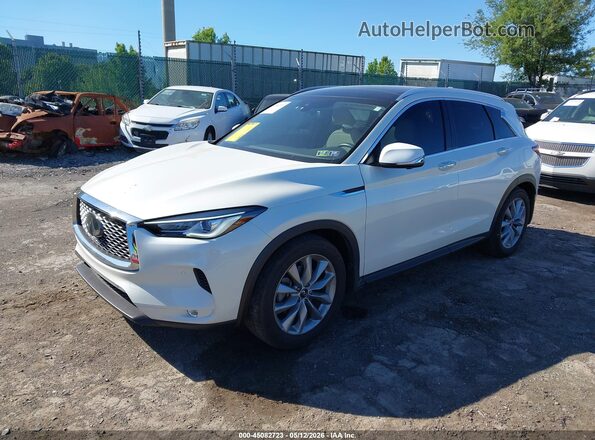 3PCAJ5CB7NF119703 2022 INFINITI QX50 White წინა მარცხენა ხედი სამი მეოთხედიდან