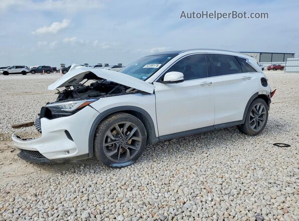 3PCAJ5M10KF100900 2019 INFINITI QX50 White Առջևի ձախ երեք քառորդ տեսարան