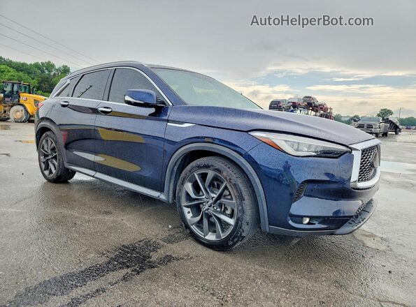 3PCAJ5M10KF145240 2019 INFINITI QX50 Синий Передняя правая четверть