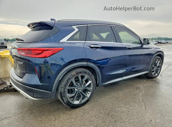 3PCAJ5M10KF145240 2019 INFINITI QX50 Синий Задняя правая четверть