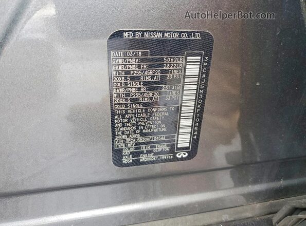3PCAJ5M30KF104544 2019 INFINITI QX50 Серый Вид наклейки с VIN-кодом