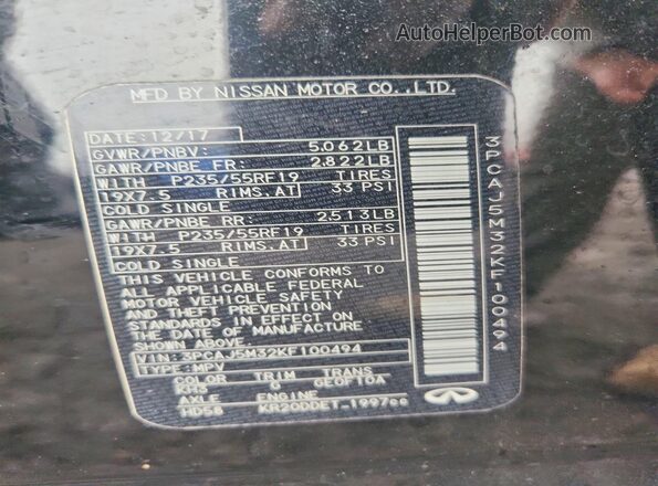 3PCAJ5M32KF100494 2019 INFINITI QX50 Черный Вид подкапотного пространства