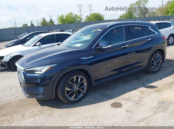 3PCAJ5M32KF127999 2019 INFINITI QX50 Синий Передняя левая четверть