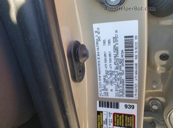 3TMBZ5DN3KM020065 2019 TOYOTA TACOMA Tan Widok komory silnika