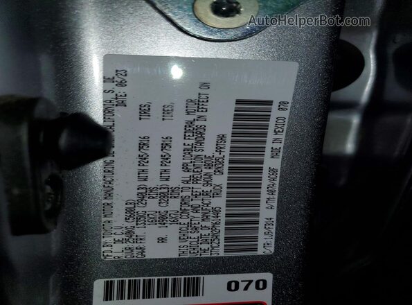 3TMCZ5AN2PM614405 2023 TOYOTA TACOMA Серый Вид наклейки с VIN-кодом