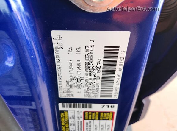 3TMLB5JN4RM073574 2024 TOYOTA TACOMA Blue VIN კოდის სტიკერის ხედი