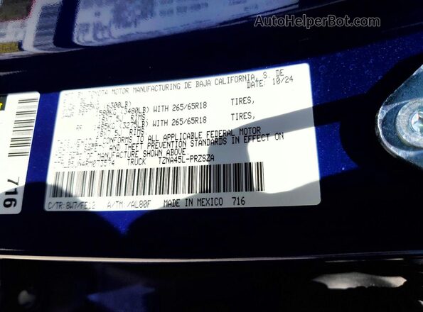 3TMLB5JN4RM073574 2024 TOYOTA TACOMA Blue ძრავის განყოფილების ხედი