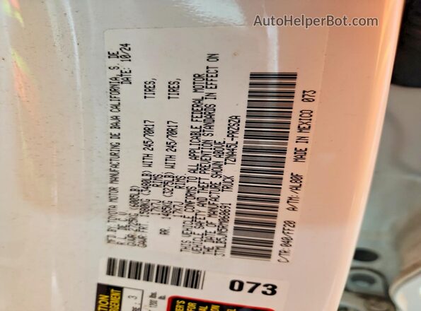 3TMLB5JN5RM068691 2024 TOYOTA TACOMA White Вид підкапотного простору