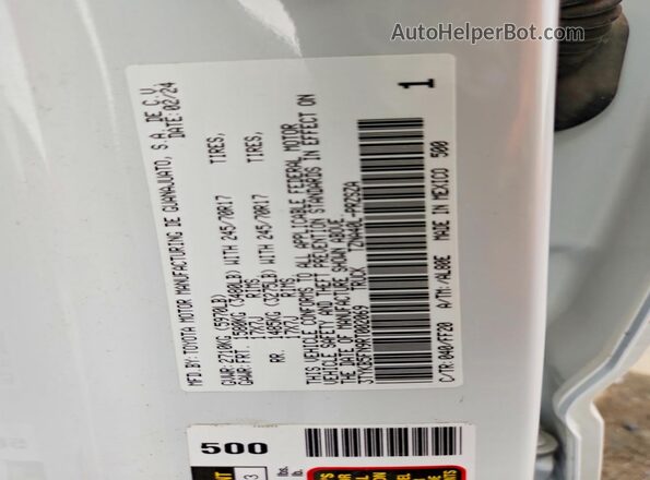 3TYKB5FN9RT002069 2024 TOYOTA TACOMA White Widok komory silnika