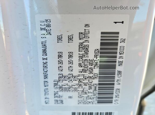 3TYLC5LNXST044438 2025 TOYOTA TACOMA Белый Вид подкапотного пространства