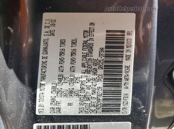 3TYRZ5CN9PT027159 2023 TOYOTA TACOMA Charcoal Widok naklejki z numerem VIN