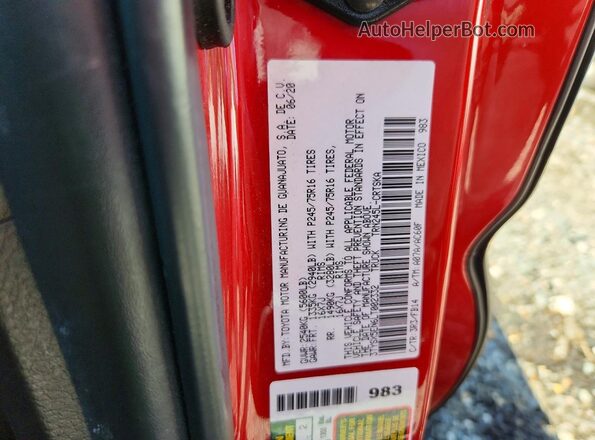 3TYSX5EN6LT002332 2020 TOYOTA TACOMA Red Շարժիչի բաժամունքի տեսք