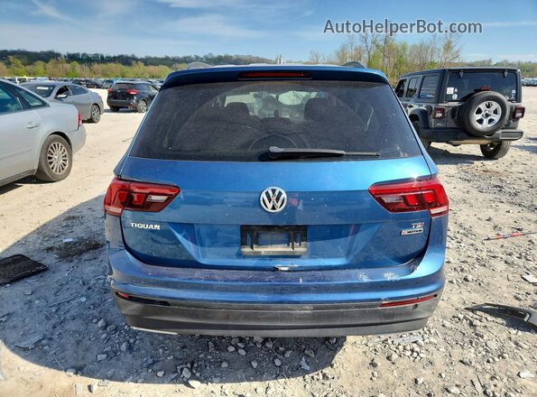 3VV0B7AX8JM018454 2018 VOLKSWAGEN TIGUAN Blue Вид ззаду
