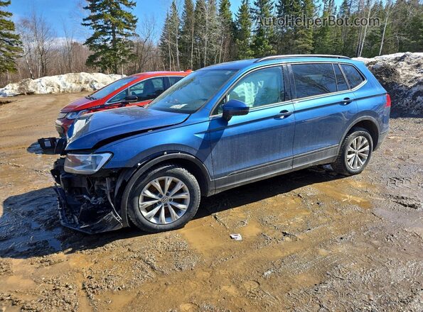 3VV0B7AX9JM142586 2018 VOLKSWAGEN TIGUAN Синий Передняя левая четверть