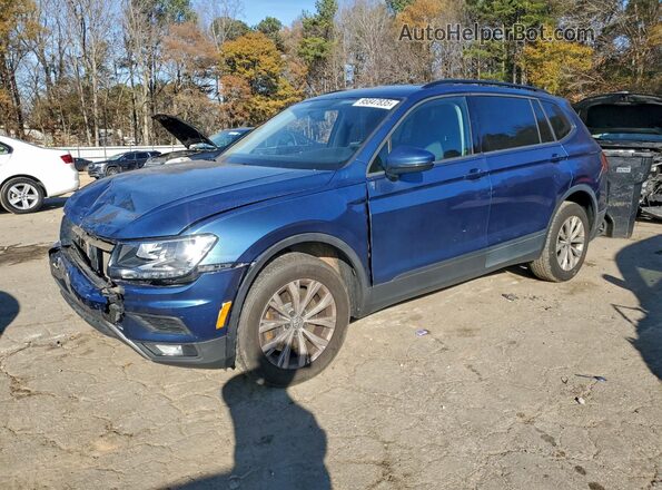 3VV1B7AX6JM011684 2018 VOLKSWAGEN TIGUAN Blue Передня ліва чверть