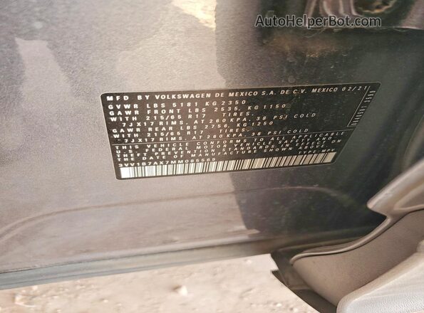3VV1B7AX7MM085569 2021 VOLKSWAGEN TIGUAN Серый Вид подкапотного пространства