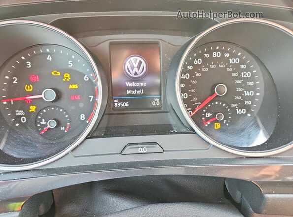 3VV2B7AX1KM106112 2019 VOLKSWAGEN TIGUAN White Вид щитка приладів