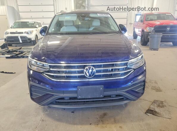 3VV2B7AX2NM148809 2022 VOLKSWAGEN TIGUAN Синий Вид спереди