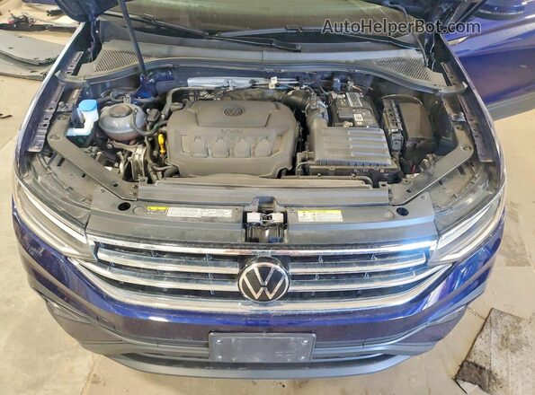 3VV2B7AX2NM148809 2022 VOLKSWAGEN TIGUAN Синий Вид подкапотного пространства