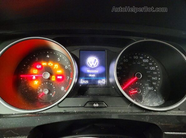 3VV2B7AX5KM145527 2019 VOLKSWAGEN TIGUAN Синий Вид щитка приборов