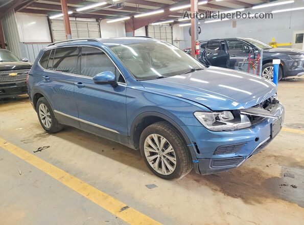 3VV2B7AX7JM122815 2018 VOLKSWAGEN TIGUAN Синий Передняя правая четверть